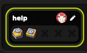 hud layout of the farming material for zenless zone zero character yuzuha; custom named " help "