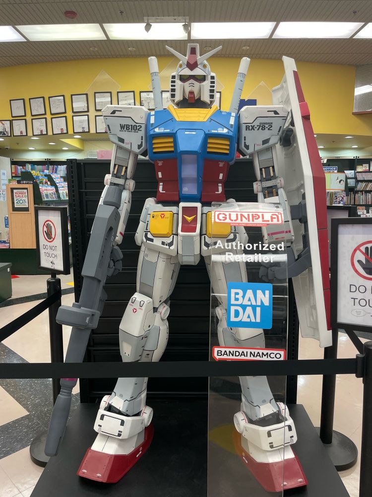 Gundam Mecha robot display at my local Japanese supermarket .