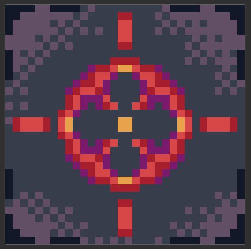 Pixel art of a reticle