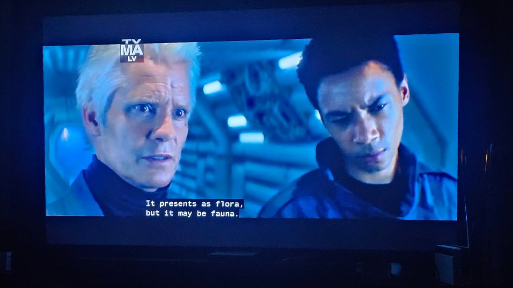 A scene from Alien Earth with a caption that reads "It presents as flora, but it may be fauna"