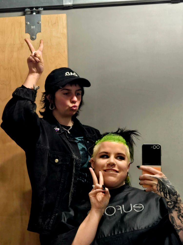 Hair dye being places