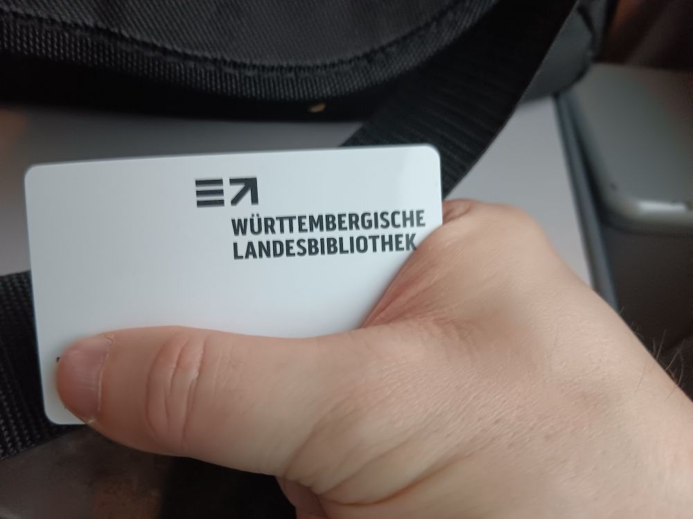 Mein Ausweis der Württembergischen Landesbibliorhek