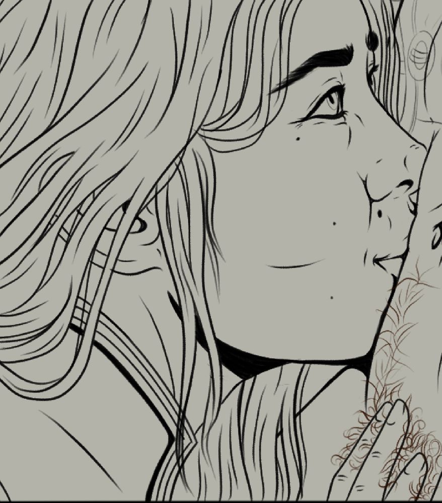 Talanah lovingly looking up at Aloy