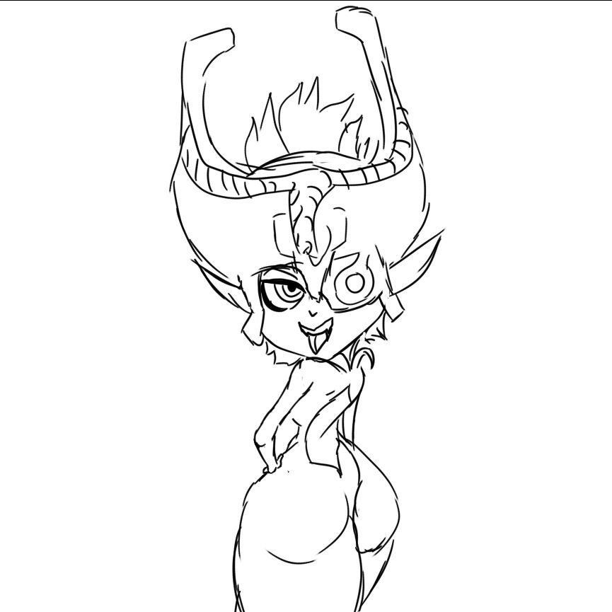 Imp Midna provocative pose doodle