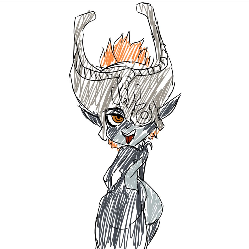 Imp Midna provocative pose doodle color