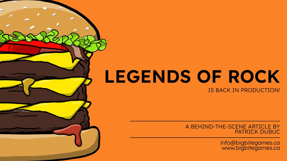 A blog post header titled: Legends of Rock is back in Production. A behind-the-sdcene article by Patrick Dubuc.