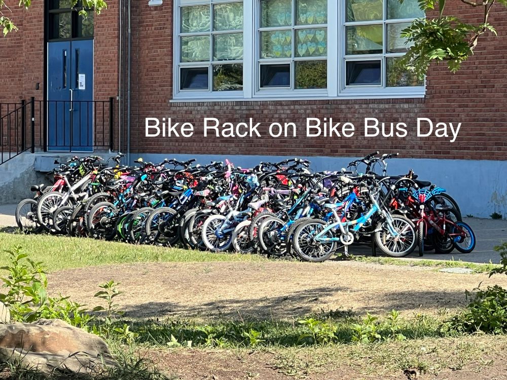 Bike rack on bikebus day