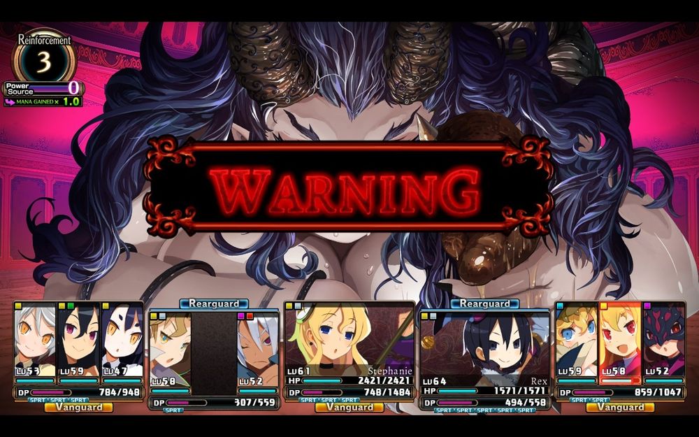 the screen flashing [WARNING] in red as she turns into a boss that i cannot beat 