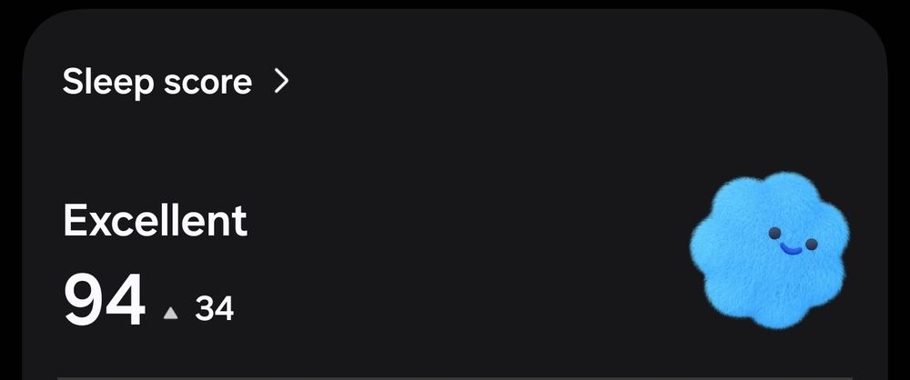 A questionable sleep score of "excellent"