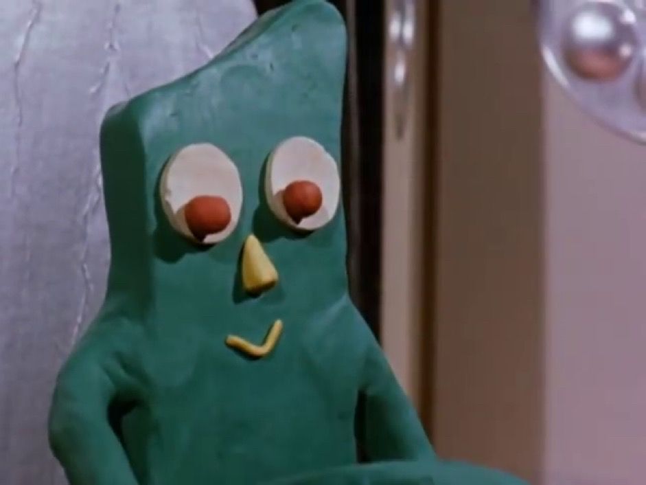 Weird misshapen Gumby character. It is suspected Gumby is on ketamine. 