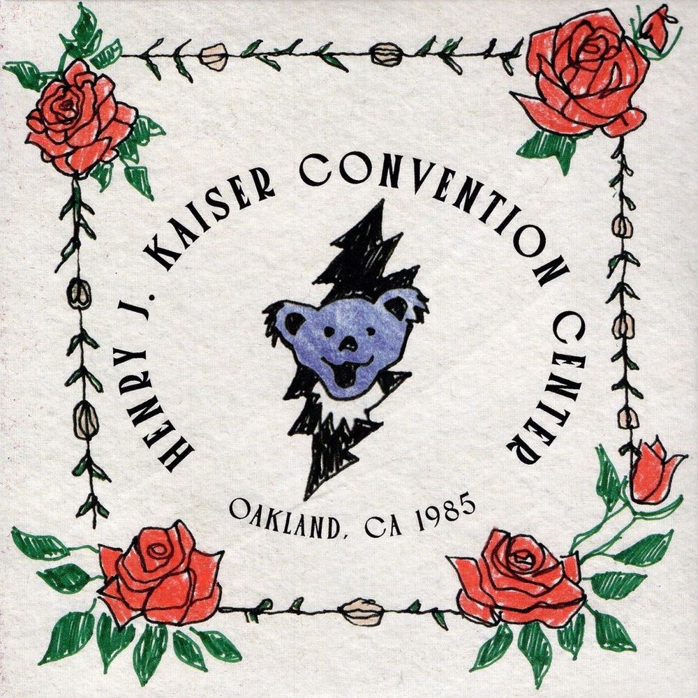 The cover of the November 21 and 22, 1985 recordings of the Grateful Dead at Henry J. Kaiser Convention Center in Oakland California, from the 2025 box set, Enjoying the Ride