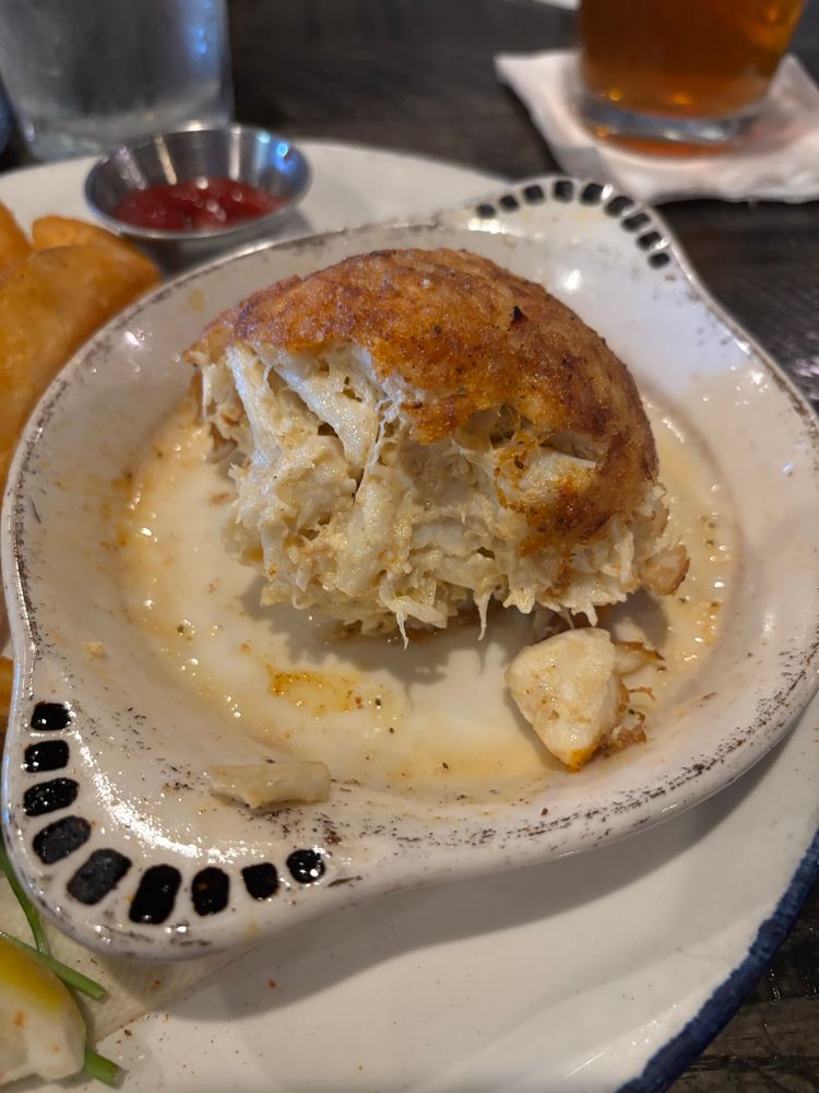 A 10 oz Maryland crab cake 