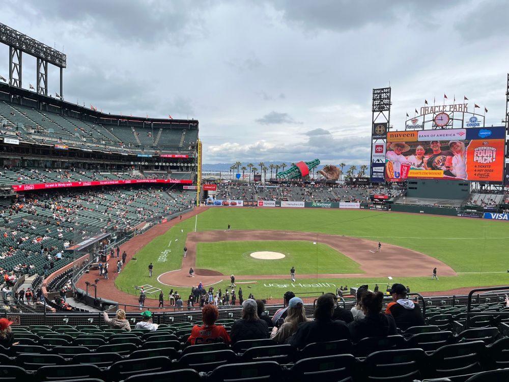 View from Club Level Section 211 at Oracle Park. 