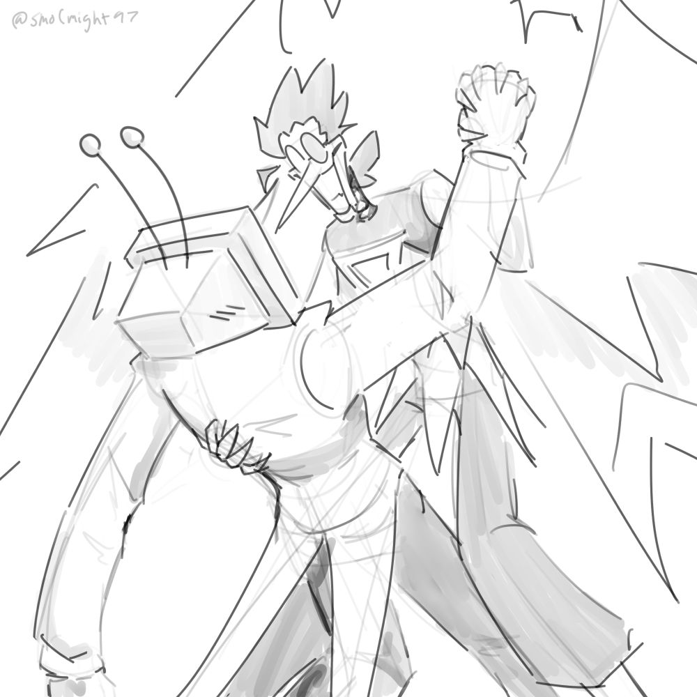 A doodle of spamtenna (neo) dancing
