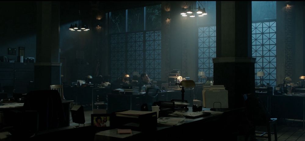 err, Gotham City PD headquarters, interior, night, I guess?