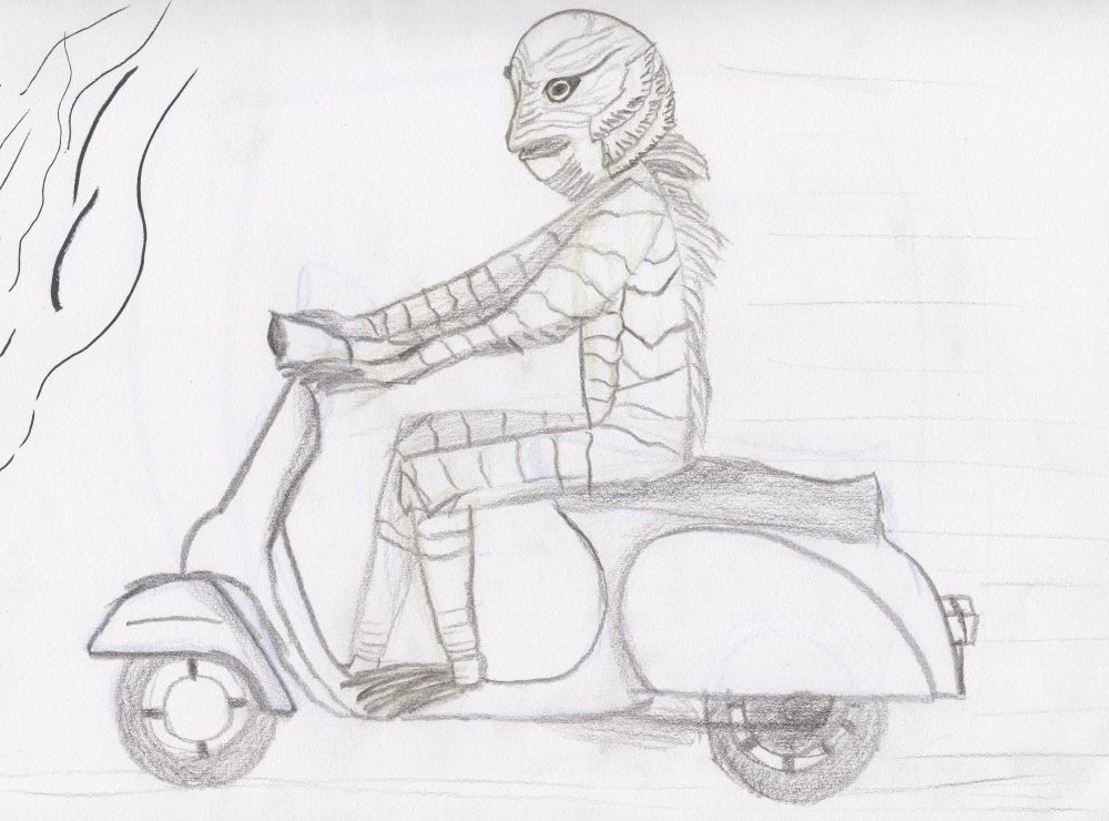 (Inktober) Creature from the Black Lagoon + Zoom