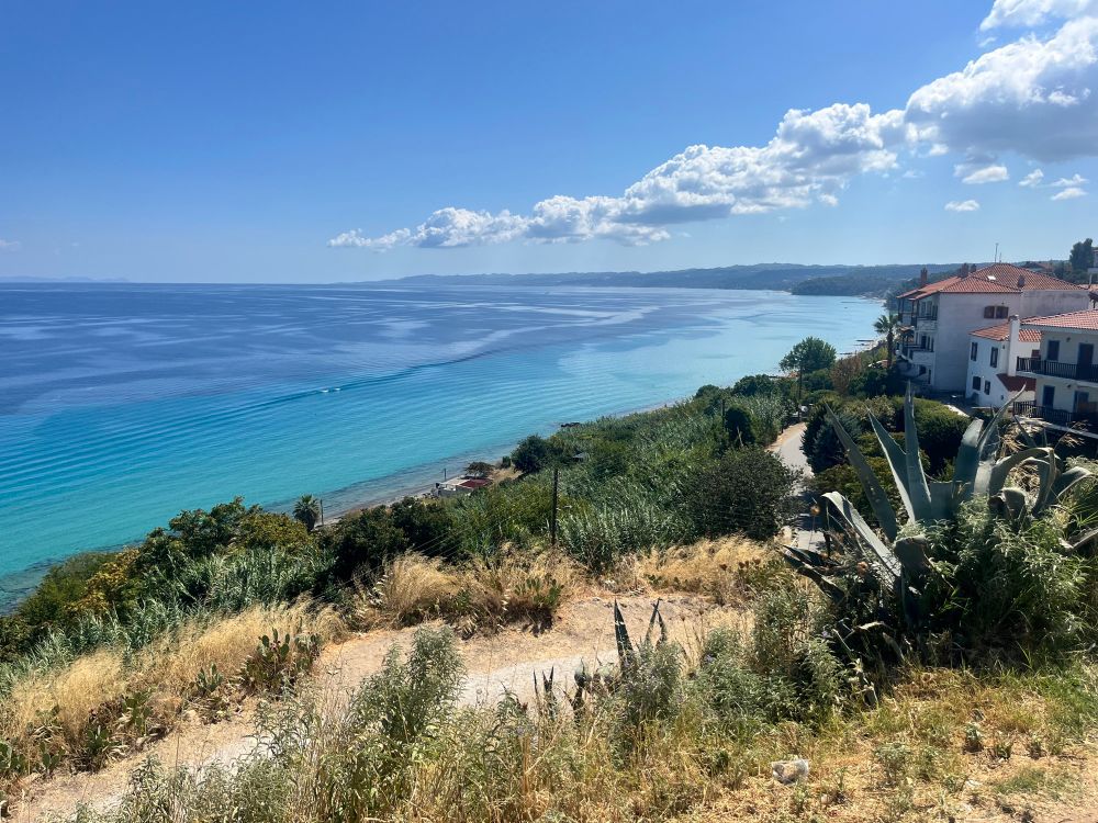 View of the Mediterranean sea from a look out in Greece