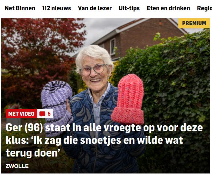 Kop van de Stentor: Ger (96) staat in alle vroegte op voor deze klus: ‘Ik zag die snoetjes en wilde wat terug doen’
