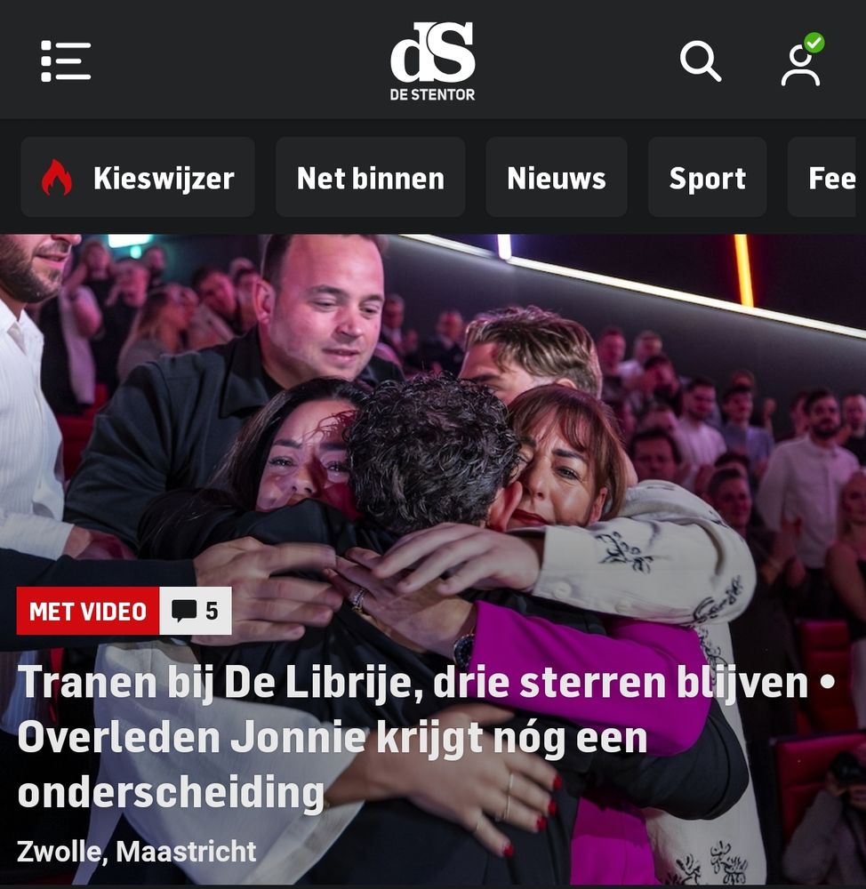 Kop van de Stentor: Tranen bij De Librije, drie sterren blijven • Overleden Jonnie krijgt nóg een onderscheiding
