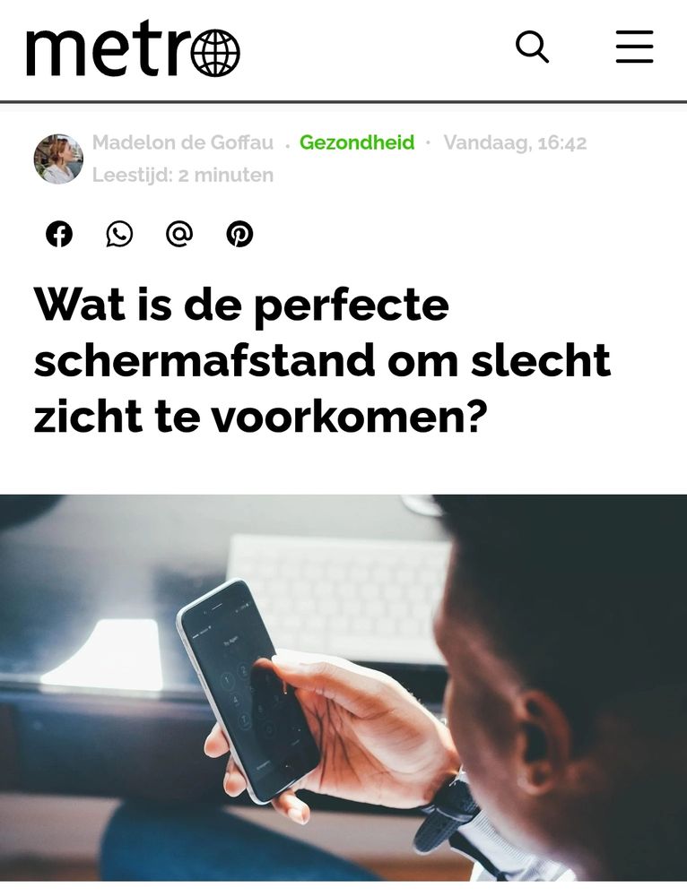 Kop van Metro: Wat is de perfecte schermafstand om slecht zicht te voorkomen?