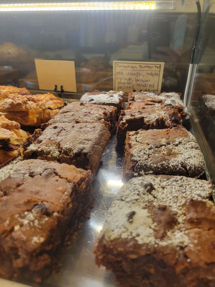 mandarin brownies on a silver tray