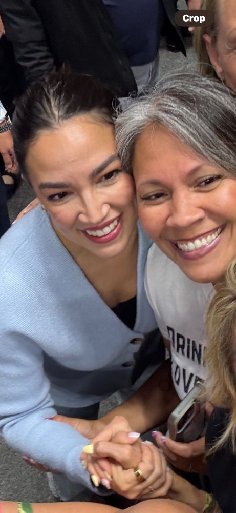 Two smiling women. 