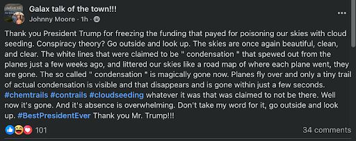 Someone talking out of their ass about chemtrails