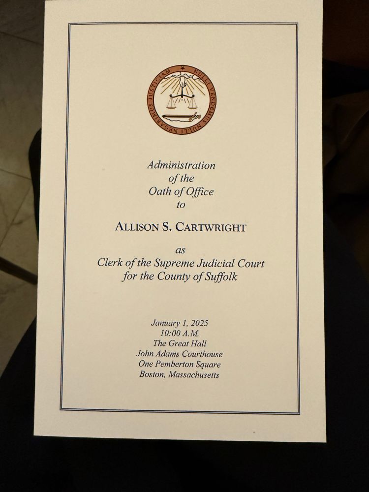 Program for the administration of the oath of office to Allison S. Cartwright