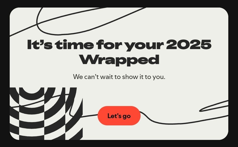 A screenshot of a Spotify notification about my 2025 Wrapped being ready 