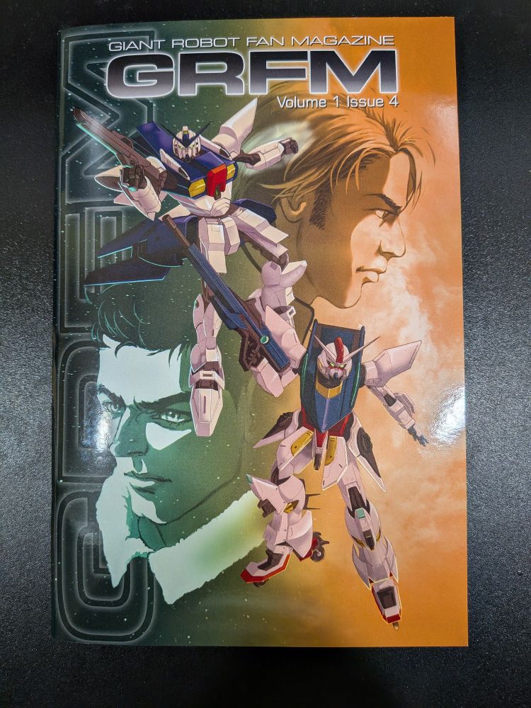 A fan magazine from Giant Robot FM, a podcast focused on giant robots.  The magazine is about the history and legacy of the live action Gundam movie, G-Saviour from 1999.
