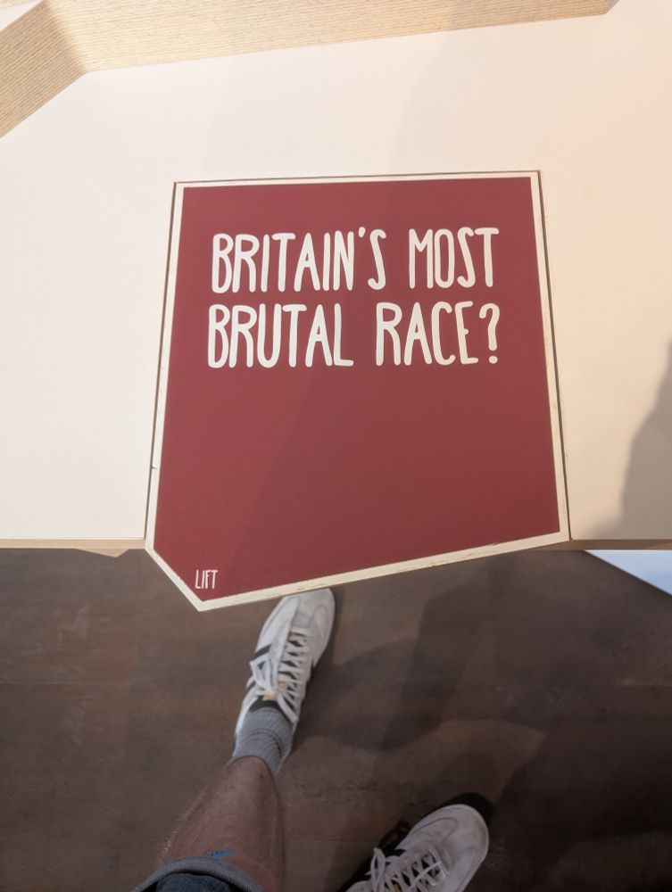 Sign asking "Britain's most brutal race?"