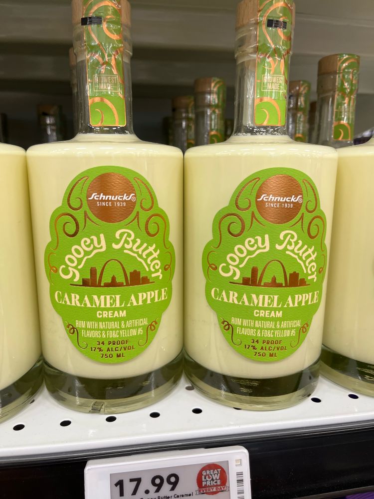 Schnucks brand Gooey Butter liqueur in flavor Carmel Apple