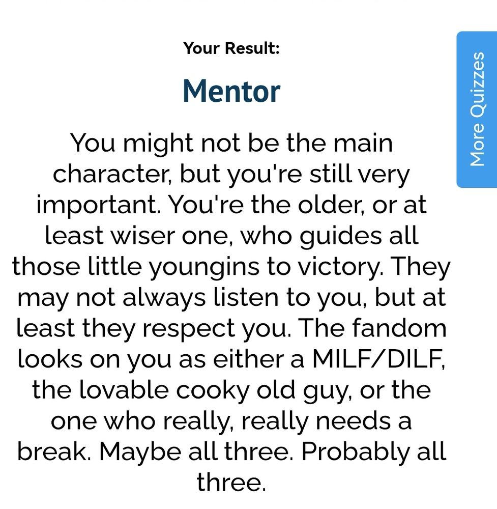 Quiz results - Mentor