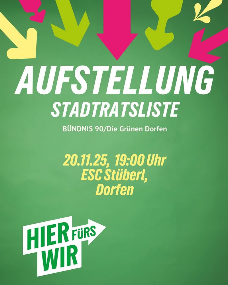 Plakat für die Aufstellungs-Versammlung
