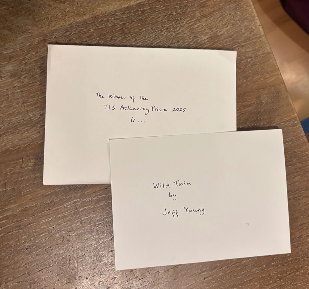 Envelope TLS Ackerley Prize
Wild Twin by Jeff Young