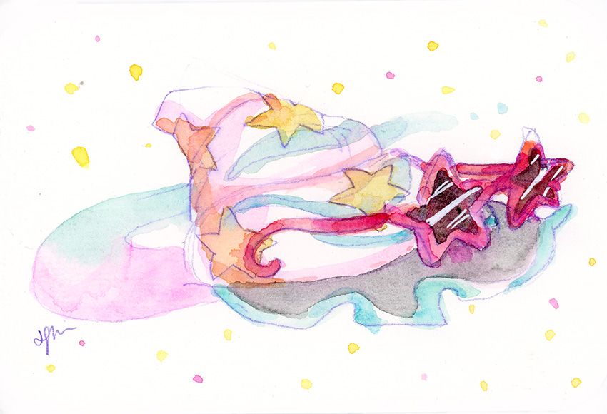 Watercolor painting of Majesty the snail looking fabulous