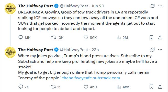 the Halfway Post (satire blog) that was the original source of this rumor