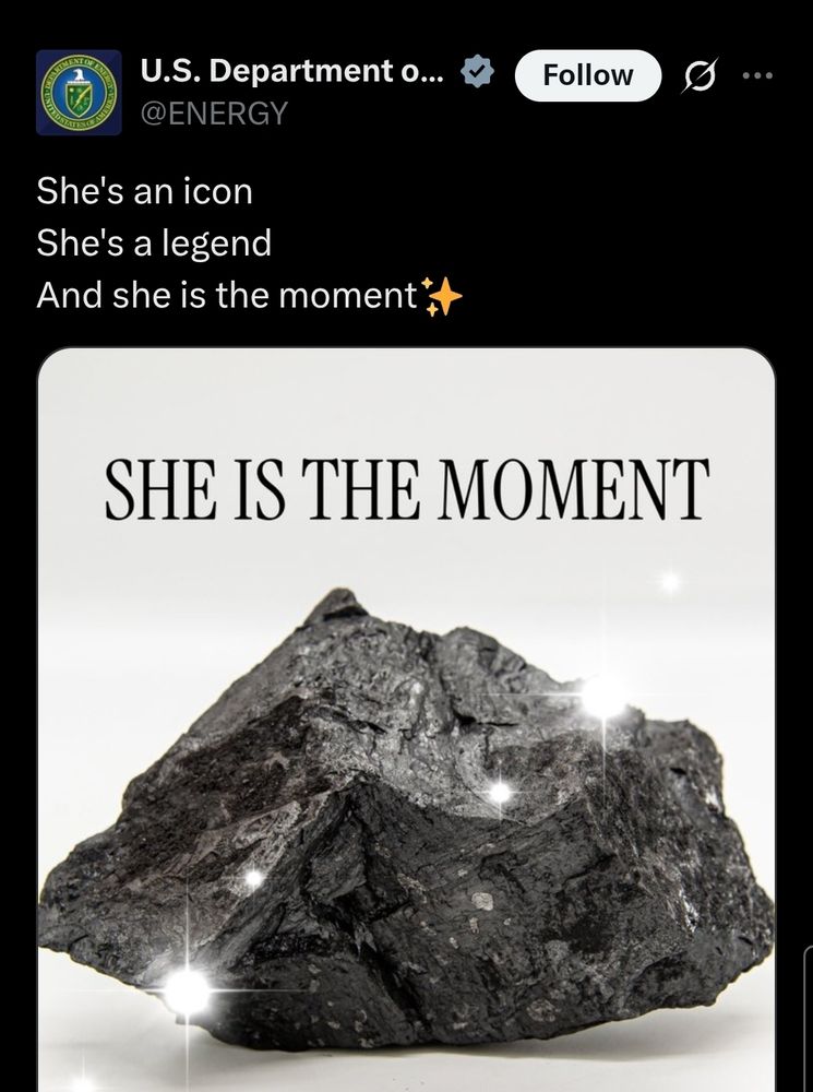 
U.S. Department of Energy
@ENERGY
She's an icon
She's a legend
And she is the moment✨
