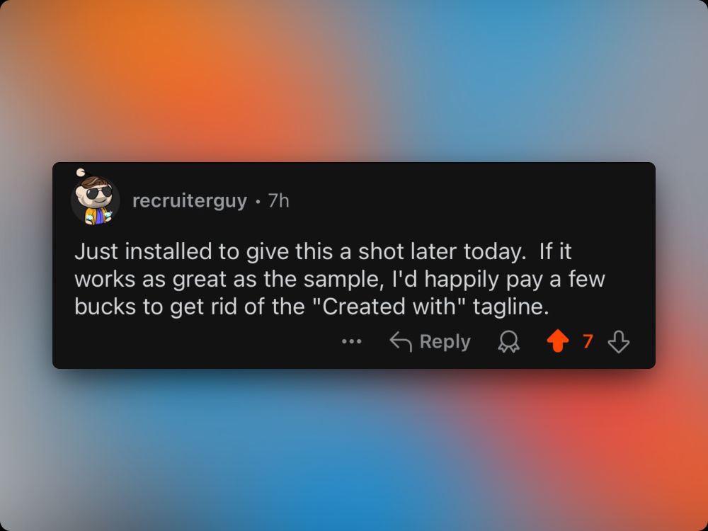 reddit comment on user willing to pay for stravify.fun