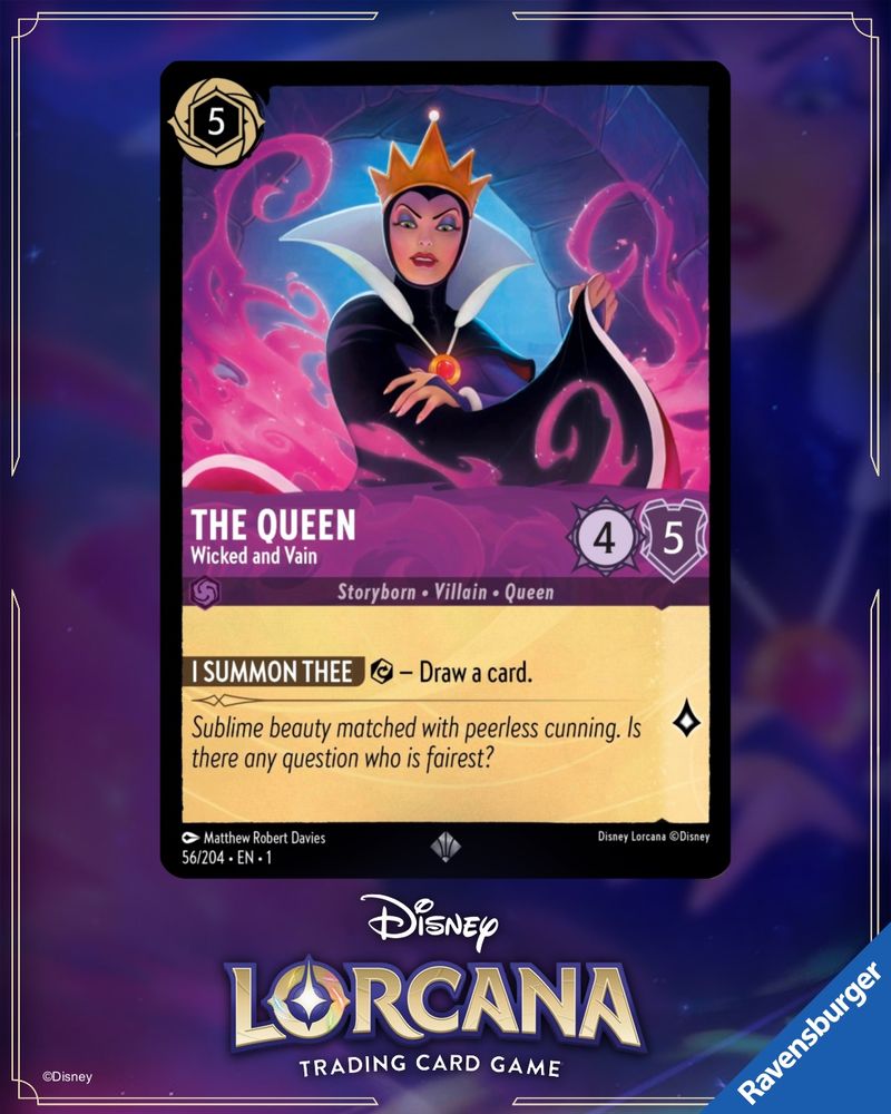 Trading card illustration depicting the Queen from Disney’s Snow White