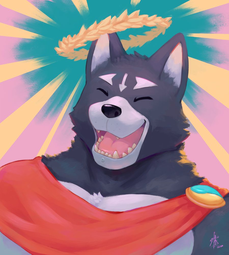 Amicus from Adastra with a Laurel on his head. #saferoart #furryart