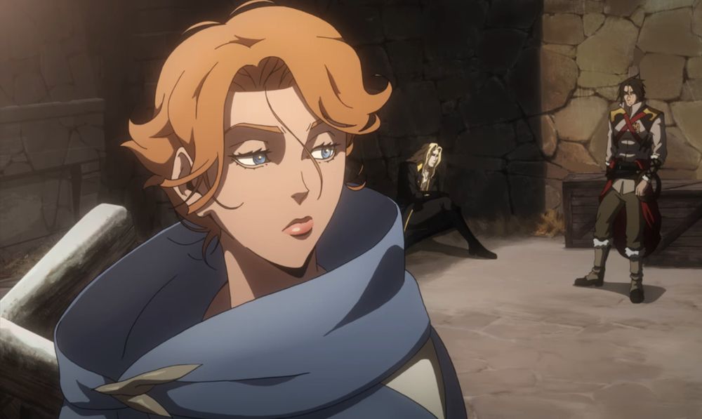 sypha belnades from castlevania pouting