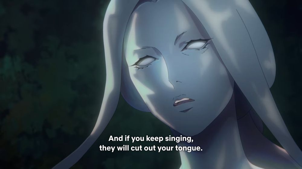 "and if you keep singing, they will cut out your tongue"