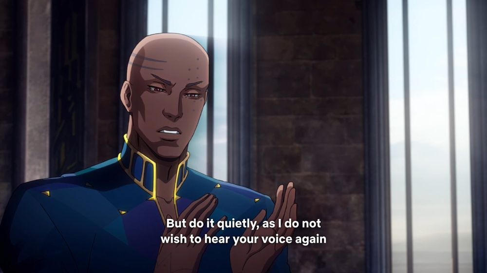 "but do it quietly, as i do not wish to hear your voice again"