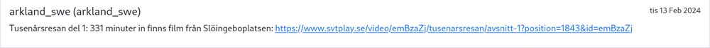 Screenshot of an example comment with a clickable link.