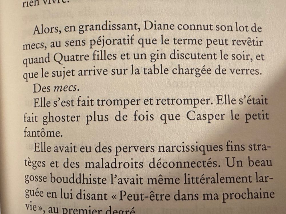 Extrait de « les vivants » qui mentionne « quatre fille et un jean » en écrivant gin 