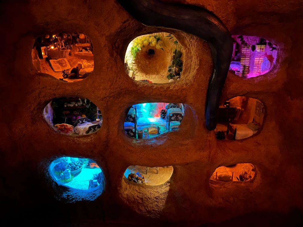 I’m not as familiar with these stories but they’re little tiny doll-sized rooms downstairs underneath the  grotto.