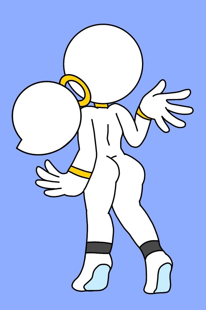 Haylor standing in her pose (back)