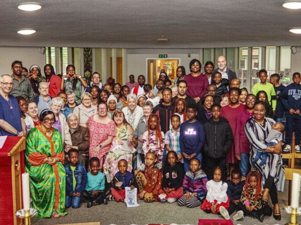The worshipping community at Holy Trinity.  A wonderfully diverse, intercultural group of all ages