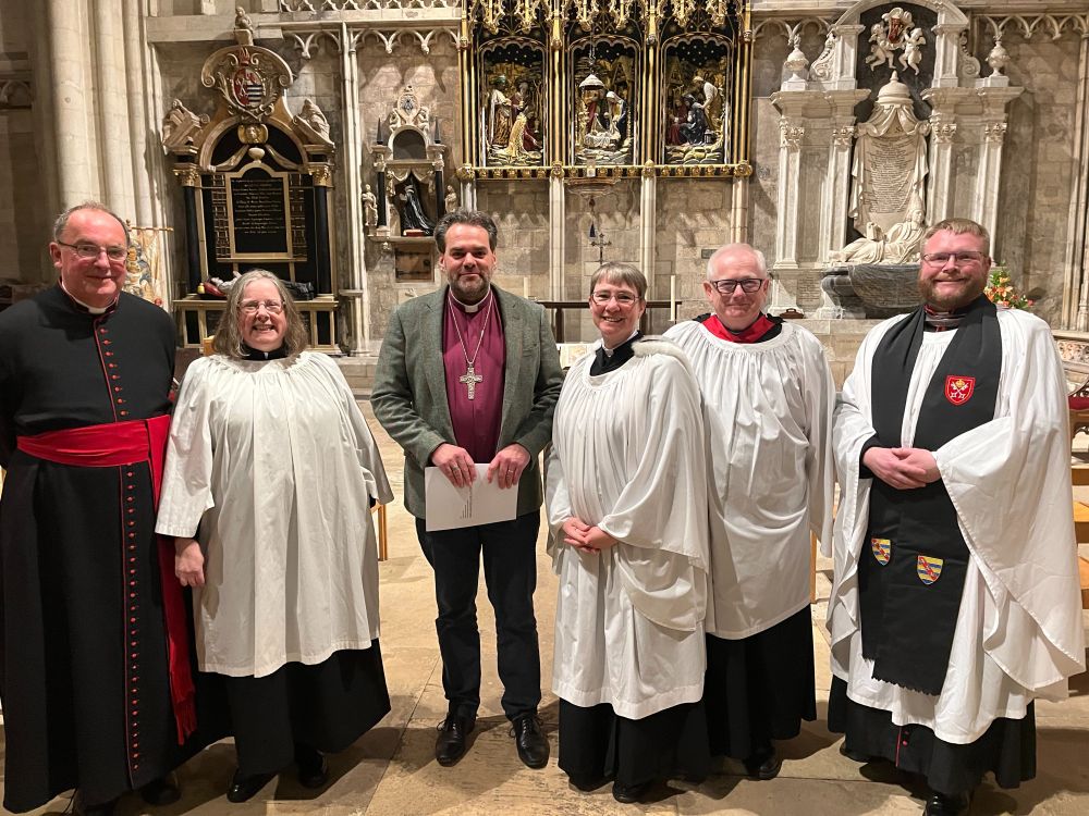 Five clergy robed and me